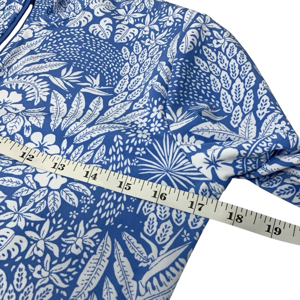 Tommy Bahama Women's Small Everyday Active Blue Tropical Floral Full Zip Jacket - Picture 10 of 13
